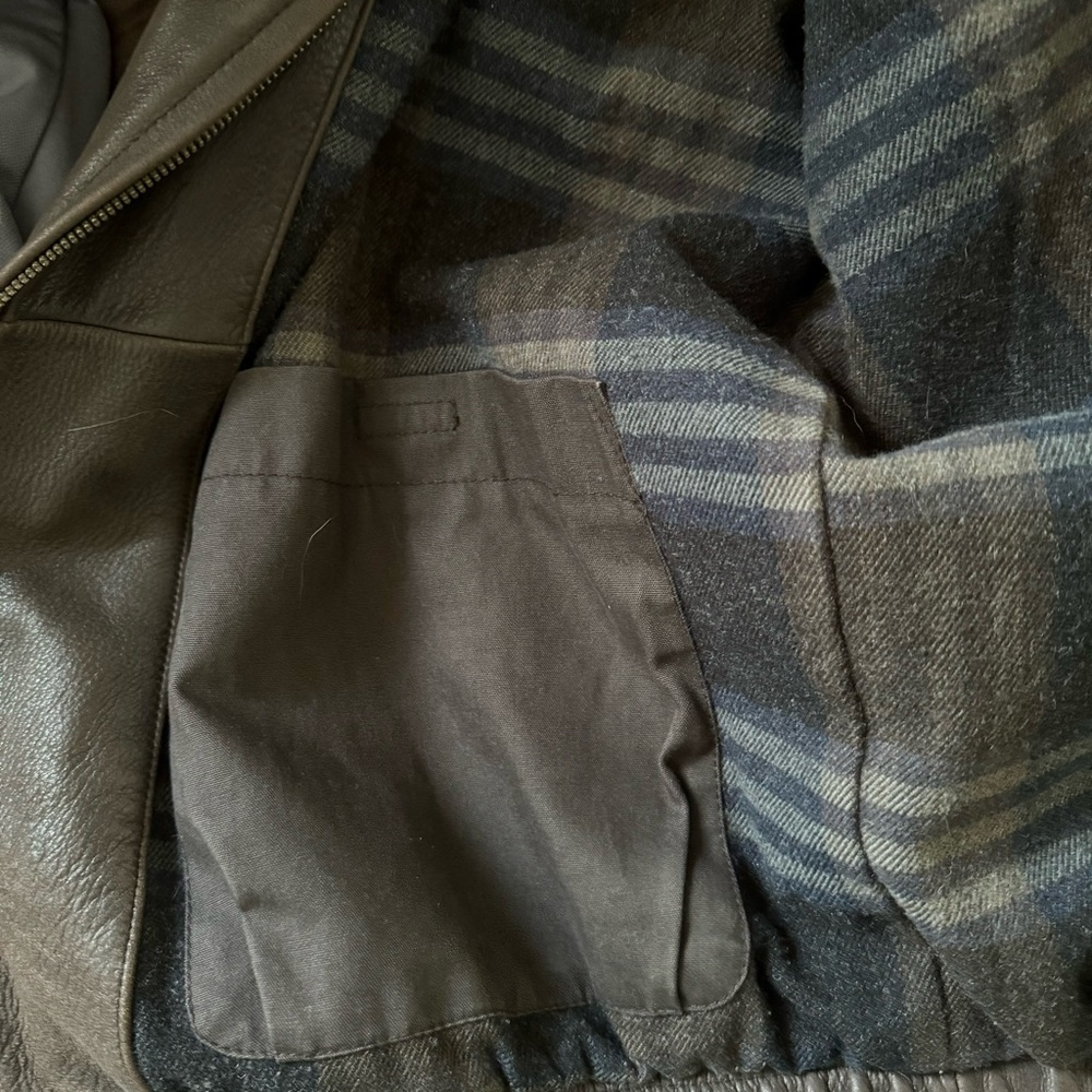 Columbia Mens Vintage Sportswear Brown Leather Flannel Lined Jacket Tall Sz XLT - Picture 7 of 10